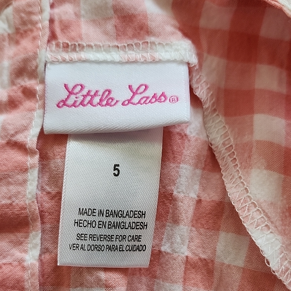 Little Lass Pink Checkered Dress - Picture 2 of 4